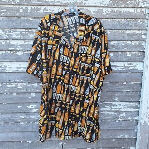 Buffalo Outdoors Black and Orange Cocktail Print Shirt Size 3xl